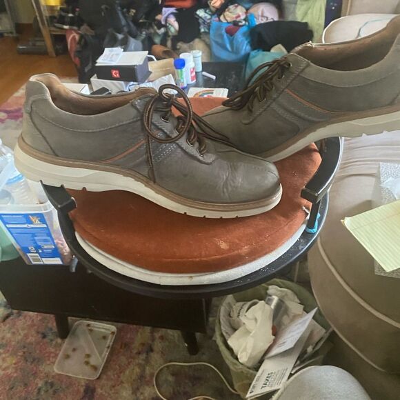 Clarks Men's size US 10 Wide Gray Casual Shoes with Ecco insoles - Picture 6 of 11